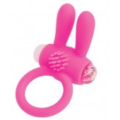 Розовое эрекционное виброкольцо A-toys с ушками - A-toys - в Домодедово купить с доставкой
