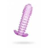 Гелевая фиолетовая насадка с шипами - 12 см. - Toyfa Basic - в Домодедово купить с доставкой