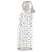 Прозрачная насадка на половой член с закрытой головкой и шипами - 12,5 см. - Toyfa Basic - в Домодедово купить с доставкой