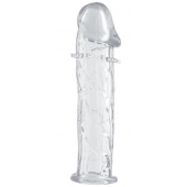 Гладкая прозрачная насадка с усиками под головкой - 12,5 см. - Toyfa Basic - в Домодедово купить с доставкой