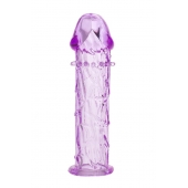 Гладкая фиолетовая насадка с усиками под головкой - 12,5 см. - Toyfa Basic - в Домодедово купить с доставкой