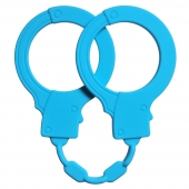 Голубые силиконовые наручники Stretchy Cuffs Turquoise - Lola Games - купить с доставкой в Домодедово