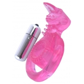 Розовая вибронасадка со стимулятор клитора   Язычок - Toyfa Basic - в Домодедово купить с доставкой