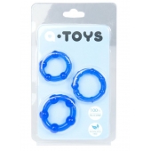 Набор из 3 синих эрекционных колец A-toys - A-toys - в Домодедово купить с доставкой