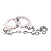 Наручники из металла с длинной цепочкой CHROME HANDCUFFS METAL HANDCUFFS W. KEY - NMC - купить с доставкой в Домодедово