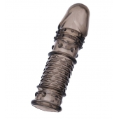 Дымчатая закрытая насадка ToyFa XLover с чешуйками и пупырышками - 13,5 см. - ToyFa - в Домодедово купить с доставкой