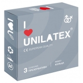 Презервативы с рёбрами Unilatex Ribbed - 3 шт. - Unilatex - купить с доставкой в Домодедово