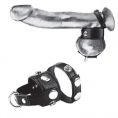 Утяжка для мошонки и пениса Cock Ring With 1  Ball Stretcher And Optional Weight Ring - BlueLine - купить с доставкой в Домодедово
