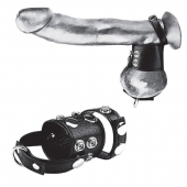 Утяжка на пенис и мошонку Cock Ring With 1.5  Ball Stretcher And Optional Weight Ring - BlueLine - купить с доставкой в Домодедово