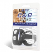 Утяжка на пенис с клёпками Duo Snap Cock And Ball Ring - BlueLine - купить с доставкой в Домодедово