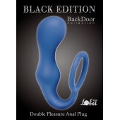 Синее эрекционное кольцо с анальной пробкой Double Pleasure Anal Plug - Lola Games - в Домодедово купить с доставкой