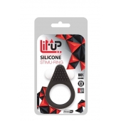 Чёрное эрекционное кольцо LIT-UP SILICONE STIMU RING 1 BLACK - Dream Toys - в Домодедово купить с доставкой