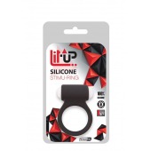 Чёрное эрекционное виброкольцо LIT-UP SILICONE STIMU RING 3 BLACK - Dream Toys - в Домодедово купить с доставкой