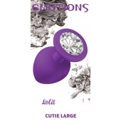 Большая фиолетовая анальная пробка Emotions Cutie Large с прозрачным кристаллом - 10 см. - Lola Games - купить с доставкой в Домодедово