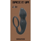 Серое эрекционное кольцо Sensation с анальным стимулятором - Lola Games - в Домодедово купить с доставкой