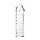 Прозрачная насадка на пенис TOYFA A-Toys с ребрами и точками - 15,3 см. - A-toys - в Домодедово купить с доставкой