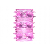 Розовая насадка на пенис Rings Armour - Lola Games - в Домодедово купить с доставкой