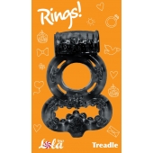 Чёрное эрекционное кольцо Rings Treadle с подхватом - Lola Games - в Домодедово купить с доставкой