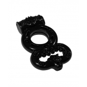 Чёрное эрекционное кольцо Rings Treadle с подхватом - Lola Games - в Домодедово купить с доставкой