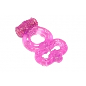 Розовое эрекционное кольцо Rings Treadle с подхватом - Lola Games - в Домодедово купить с доставкой