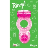 Розовое эрекционное кольцо с вибрацией Rings Ringer - Lola Games - в Домодедово купить с доставкой
