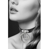 Черный чокер с двумя кольцами - Bijoux Pour Toi - купить с доставкой в Домодедово