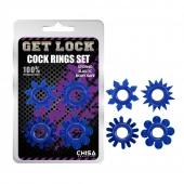 Набор из 4 синих колец Get Lock - Chisa - в Домодедово купить с доставкой