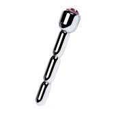 Серебристый уретральный плаг со стразом - 7 см. - ToyFa - купить с доставкой в Домодедово