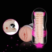Мастурбатор-вагина Sex In A Can Vibra Vagina Tunnel - Lovetoy - в Домодедово купить с доставкой