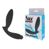 Чёрный вибростимулятор простаты Sex Expert Vibe Pleasure - Sex Expert - в Домодедово купить с доставкой