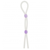 Прозрачное эрекционное кольцо-лассо SILICONE LASSO COCK RING DUAL BEADS - NMC - в Домодедово купить с доставкой