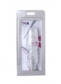 Прозрачная, закрытая насадка с шипами и точками - 13,5 см. - Toyfa Basic - в Домодедово купить с доставкой