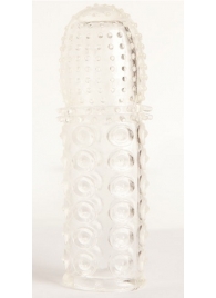 Прозрачная закрытая гелевая насадка - 13,5 см. - Toyfa Basic - в Домодедово купить с доставкой