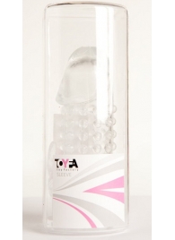 Гелевая прозрачная насадка с 2 отростками - 13 см. - Toyfa Basic - в Домодедово купить с доставкой