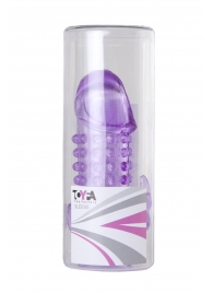 Закрытая фиолетовая насадка с 2 отростками - 13 см. - Toyfa Basic - в Домодедово купить с доставкой