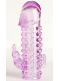 Закрытая фиолетовая насадка с 2 отростками - 13 см. - Toyfa Basic - в Домодедово купить с доставкой