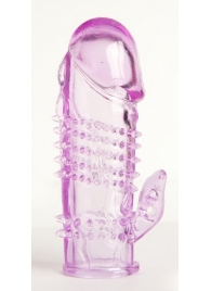 Фиолетовая насадка с коготком и шипами - 13 см. - Toyfa Basic - в Домодедово купить с доставкой