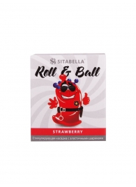Стимулирующий презерватив-насадка Roll   Ball Strawberry - Sitabella - купить с доставкой в Домодедово