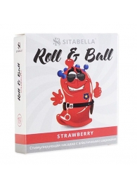Стимулирующий презерватив-насадка Roll   Ball Strawberry - Sitabella - купить с доставкой в Домодедово