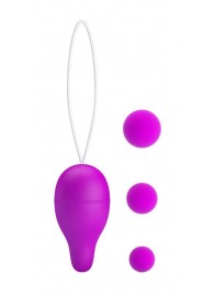 Лиловое вагинальное яйцо с утяжеляющими шариками Kegel Ball - Baile