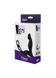 Черный вибромассажер простаты P-PLEASER W ERECTION ENHANCE - Dream Toys - в Домодедово купить с доставкой