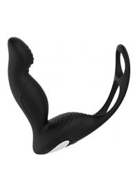 Черный вибромассажер простаты P-PLEASER W ERECTION ENHANCE - Dream Toys - в Домодедово купить с доставкой