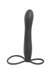 Черная насадка на пенис для двойной стимуляции Mojo BlackJack - 15 см. - Seven Creations - в Домодедово купить с доставкой