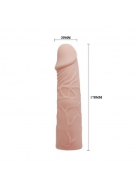 Закрытая телесная насадка-фаллос - 17 см. - Sex Expert - в Домодедово купить с доставкой