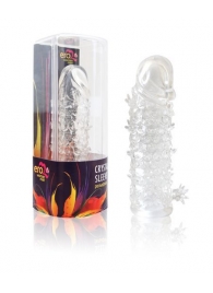 Закрытая прозрачная рельефная насадка Crystal sleeve - 13 см. - Erowoman-Eroman - в Домодедово купить с доставкой