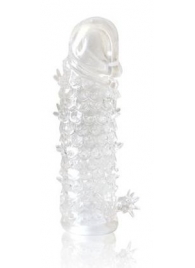Закрытая прозрачная рельефная насадка Crystal sleeve - 13 см. - Erowoman-Eroman - в Домодедово купить с доставкой