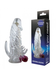 Закрытая прозрачная вибронасадка на пенис Crystal Sleeve Vibe - Erowoman-Eroman - в Домодедово купить с доставкой