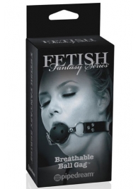 Черный кляп с дырочками Breathable Ball Gag - Pipedream - купить с доставкой в Домодедово