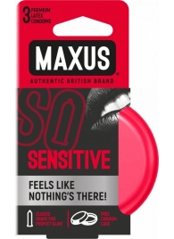 Ультратонкие презервативы в железном кейсе MAXUS Sensitive - 3 шт. - Maxus - купить с доставкой в Домодедово