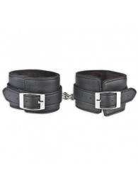 Черные фиксаторы для ног на цепи с мехом внутри - Lux Fetish - купить с доставкой в Домодедово